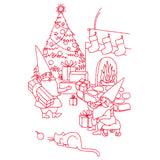 Gnome For The Holidays - Giving Gifts (Redwork)