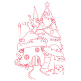 Gnome For The Holidays - Decking the Halls (Redwork)