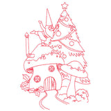Gnome For The Holidays - Decking the Halls (Redwork)