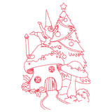 Gnome For The Holidays - Decking the Halls (Redwork)