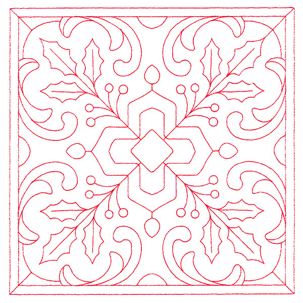 Christmas Filigree Quilting - Holly (Double Run)