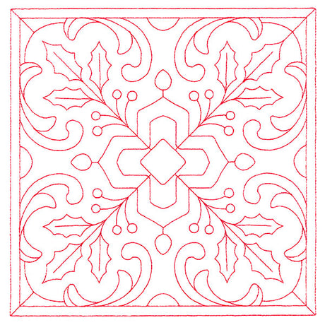 Christmas Filigree Quilting - Holly (Double Run)