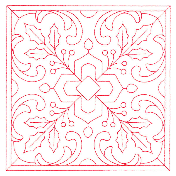 Christmas Filigree Quilting - Holly (Double Run)