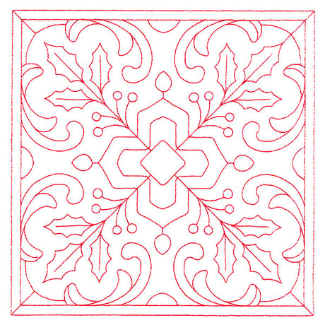 Christmas Filigree Quilting - Holly (Double Run)