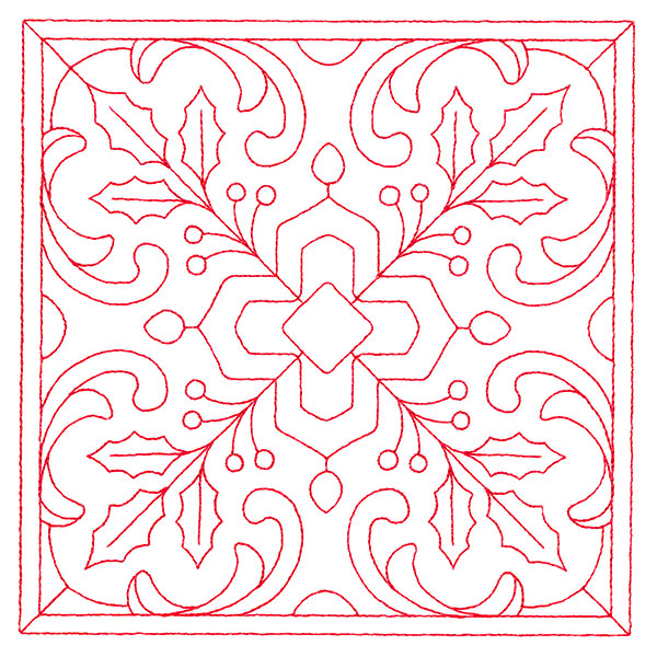Christmas Filigree Quilting - Holly (Double Run)