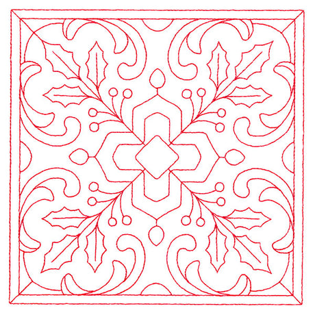 Christmas Filigree Quilting - Holly (Double Run)