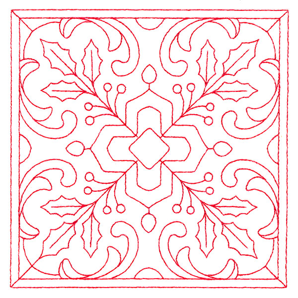 Christmas Filigree Quilting - Holly (Double Run)