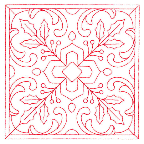 Christmas Filigree Quilting - Holly (Double Run)