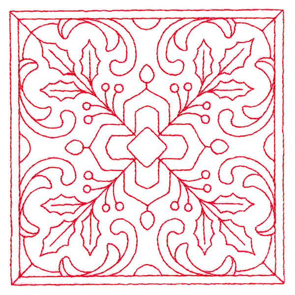 Christmas Filigree Quilting - Holly (Double Run)