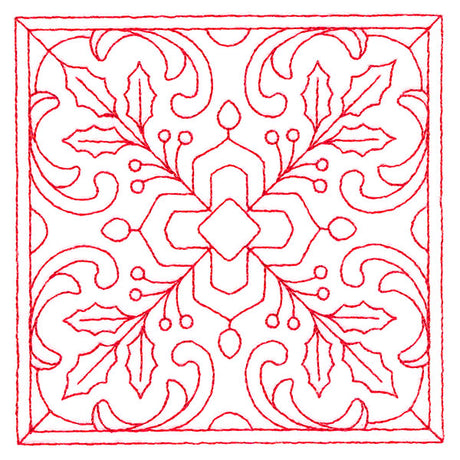 Christmas Filigree Quilting - Holly (Double Run)