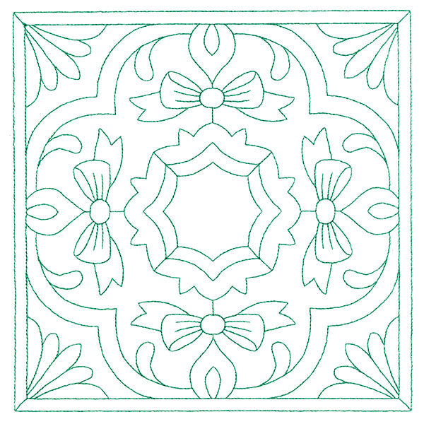 Christmas Filigree Quilting - Bows (Double Run)