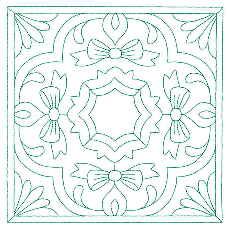 Christmas Filigree Quilting - Bows (Double Run)