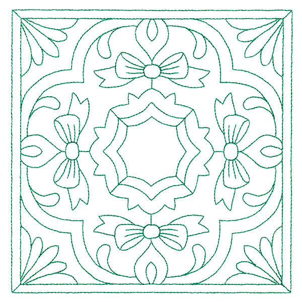 Christmas Filigree Quilting - Bows (Double Run)