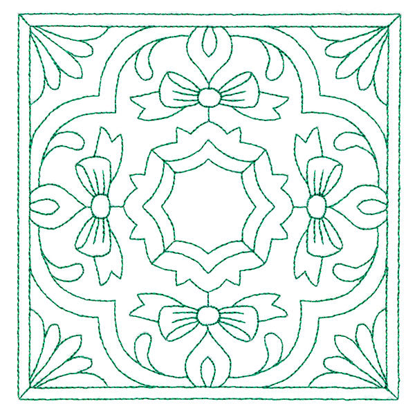 Christmas Filigree Quilting - Bows (Double Run)