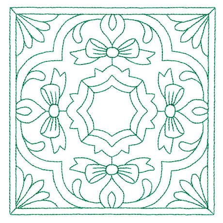 Christmas Filigree Quilting - Bows (Double Run)