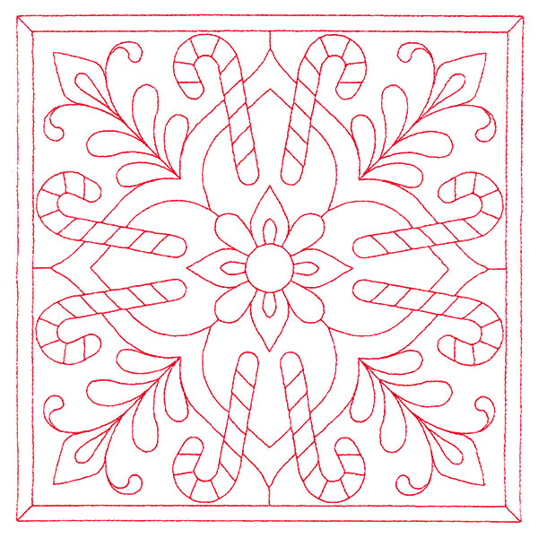 Christmas Filigree Quilting - Candy Canes (Double Run)
