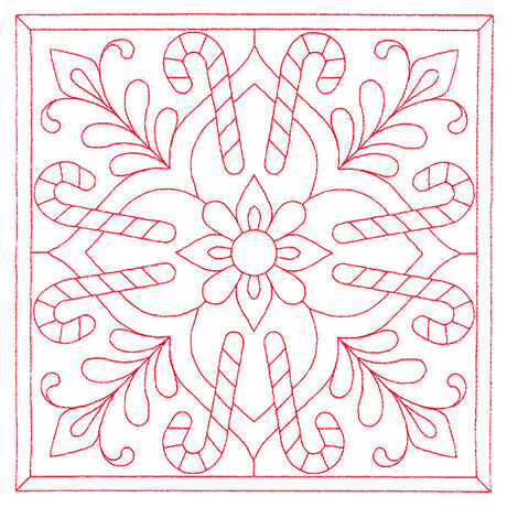 Christmas Filigree Quilting - Candy Canes (Double Run)