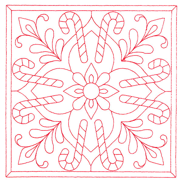 Christmas Filigree Quilting - Candy Canes (Double Run)