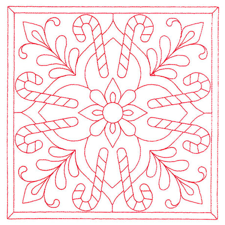 Christmas Filigree Quilting - Candy Canes (Double Run)