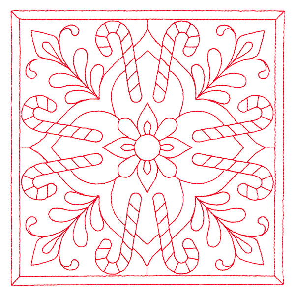 Christmas Filigree Quilting - Candy Canes (Double Run)