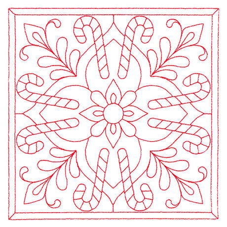 Christmas Filigree Quilting - Candy Canes (Double Run)