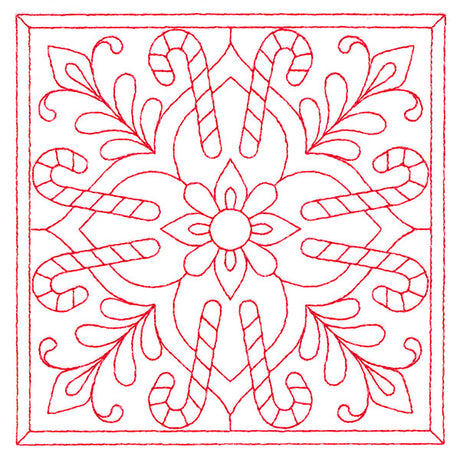 Christmas Filigree Quilting - Candy Canes (Double Run)