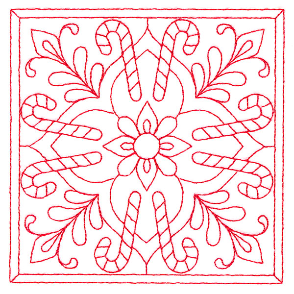 Christmas Filigree Quilting - Candy Canes (Double Run)