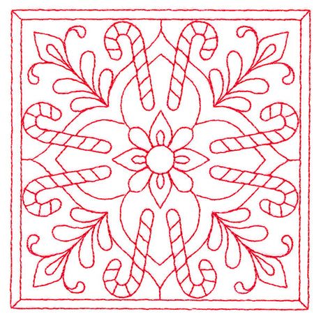 Christmas Filigree Quilting - Candy Canes (Double Run)