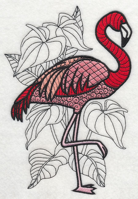 Flamingo with Anthurium (Blackwork)