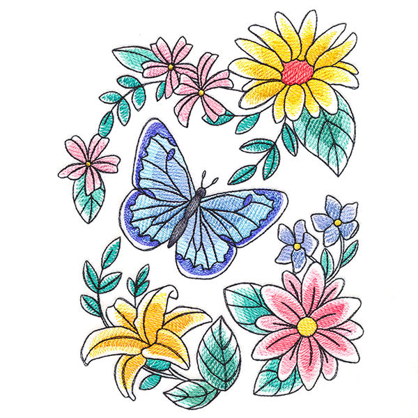 Sweet Butterfly and Blooms Feature