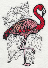 Flamingo with Anthurium (Blackwork)