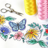 Sweet Butterfly and Blooms Border