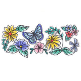 Sweet Butterfly and Blooms Border