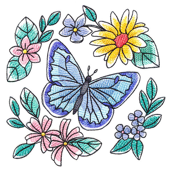Sweet Butterfly and Blooms Accent
