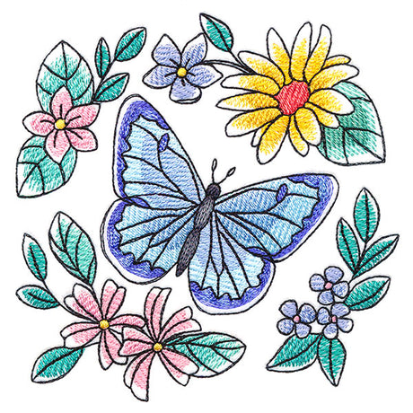 Sweet Butterfly and Blooms Accent