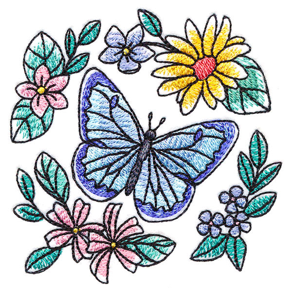 Sweet Butterfly and Blooms Accent