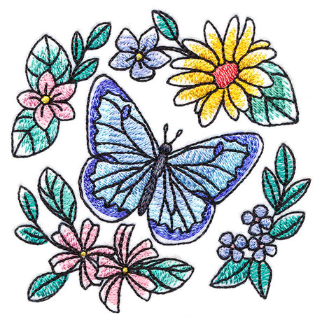 Sweet Butterfly and Blooms Accent