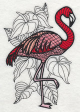 Flamingo with Anthurium (Blackwork)