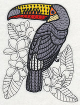 Toucan with Frangipani (Blackwork)