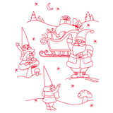 Gnome For The Holidays - Greeting Santa (Redwork)