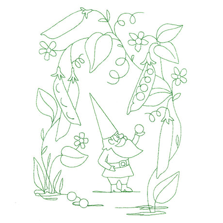 Vegetable Patch Garden Gnomes - Peas