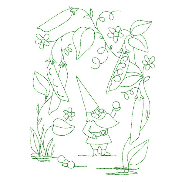 Vegetable Patch Garden Gnomes - Peas