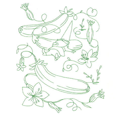 Vegetable Patch Garden Gnomes - Zucchini