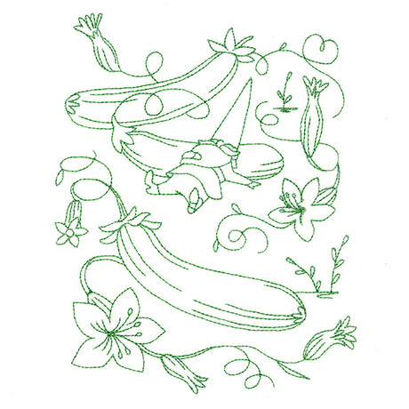 Vegetable Patch Garden Gnomes - Zucchini