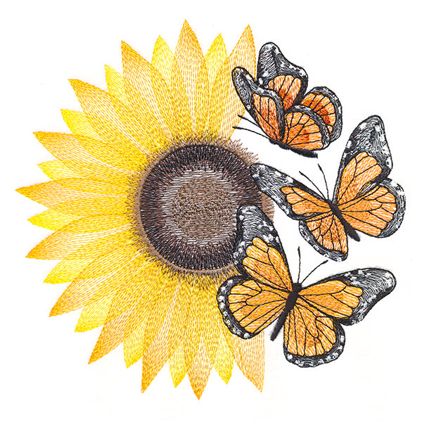 Flourish to Flutter - Sunflower & Monarch