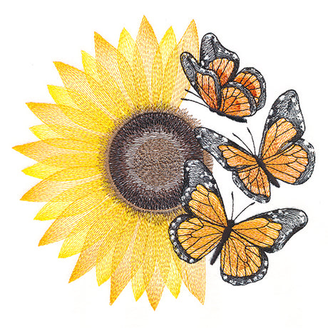 Flourish to Flutter - Sunflower & Monarch