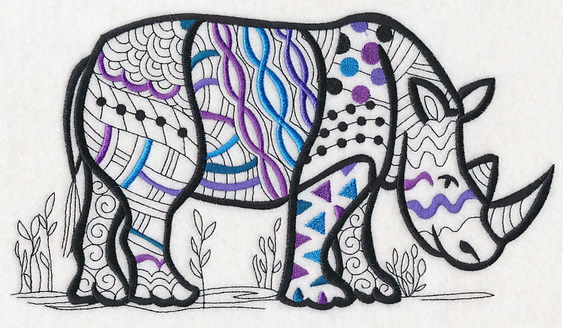 Safari Chic Rhinoceros (Blackwork)