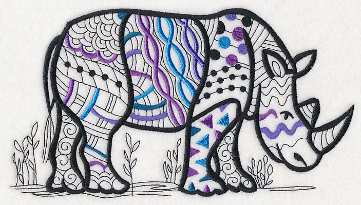 Safari Chic Rhinoceros (Blackwork)