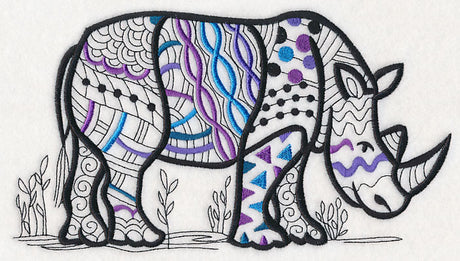 Safari Chic Rhinoceros (Blackwork)