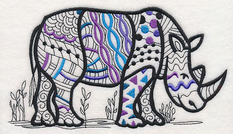 Safari Chic Rhinoceros (Blackwork)